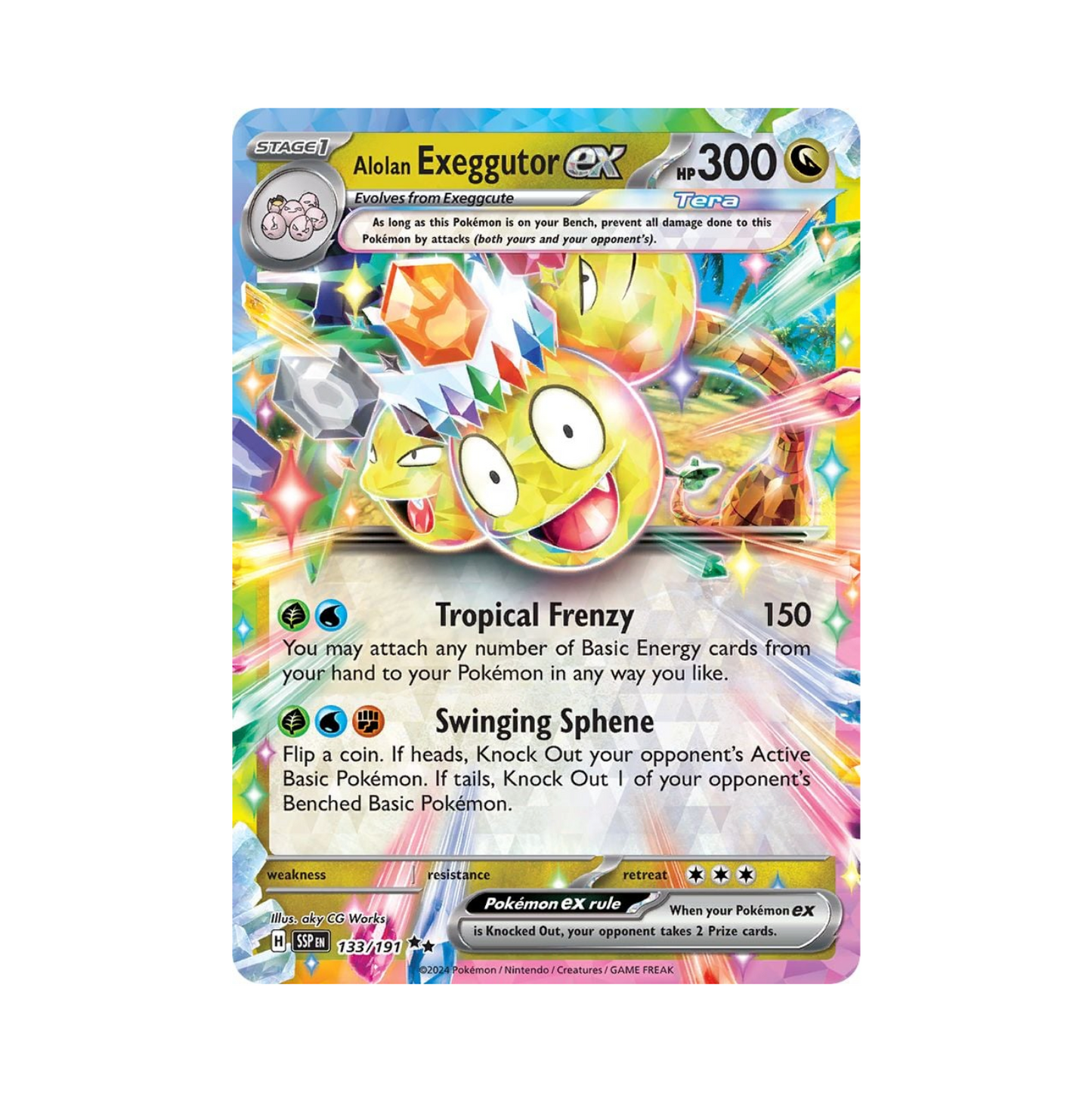 Alolan Exeggutor ex - 133/191 - SV08: Surging Sparks (SV08)